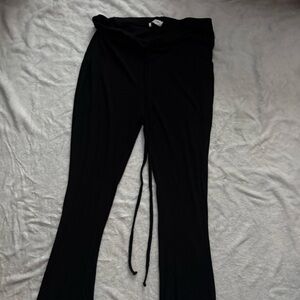 Black Pants with Tie Detail